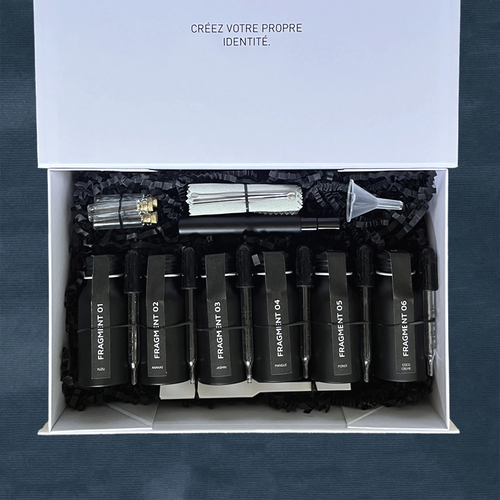 Contenu du coffret de composition : Fragments, guide et flacon Maison Fragment